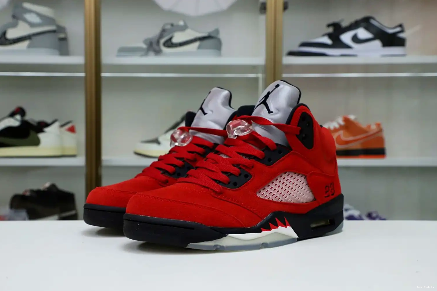 Kimikick RETRO BULL AIR JORDAN 5 SUEDE RED RAGING 0720